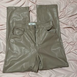 leather abercrombie jeans